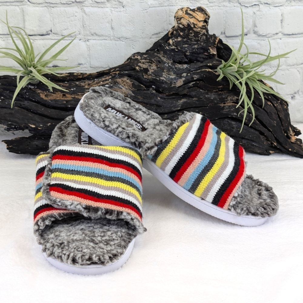 Muk Luks Adjustable Slide Slippers - Size Large (9-10)